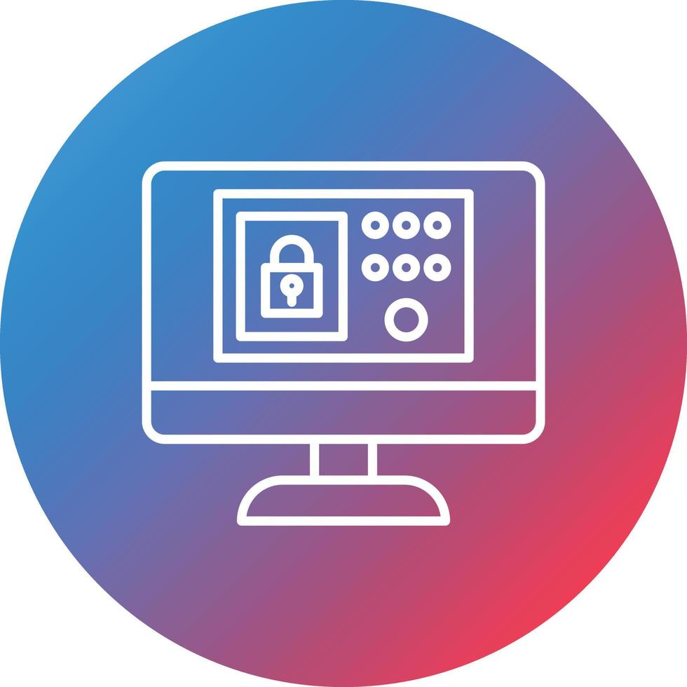 Security System Line Gradient Circle Background Icon vector