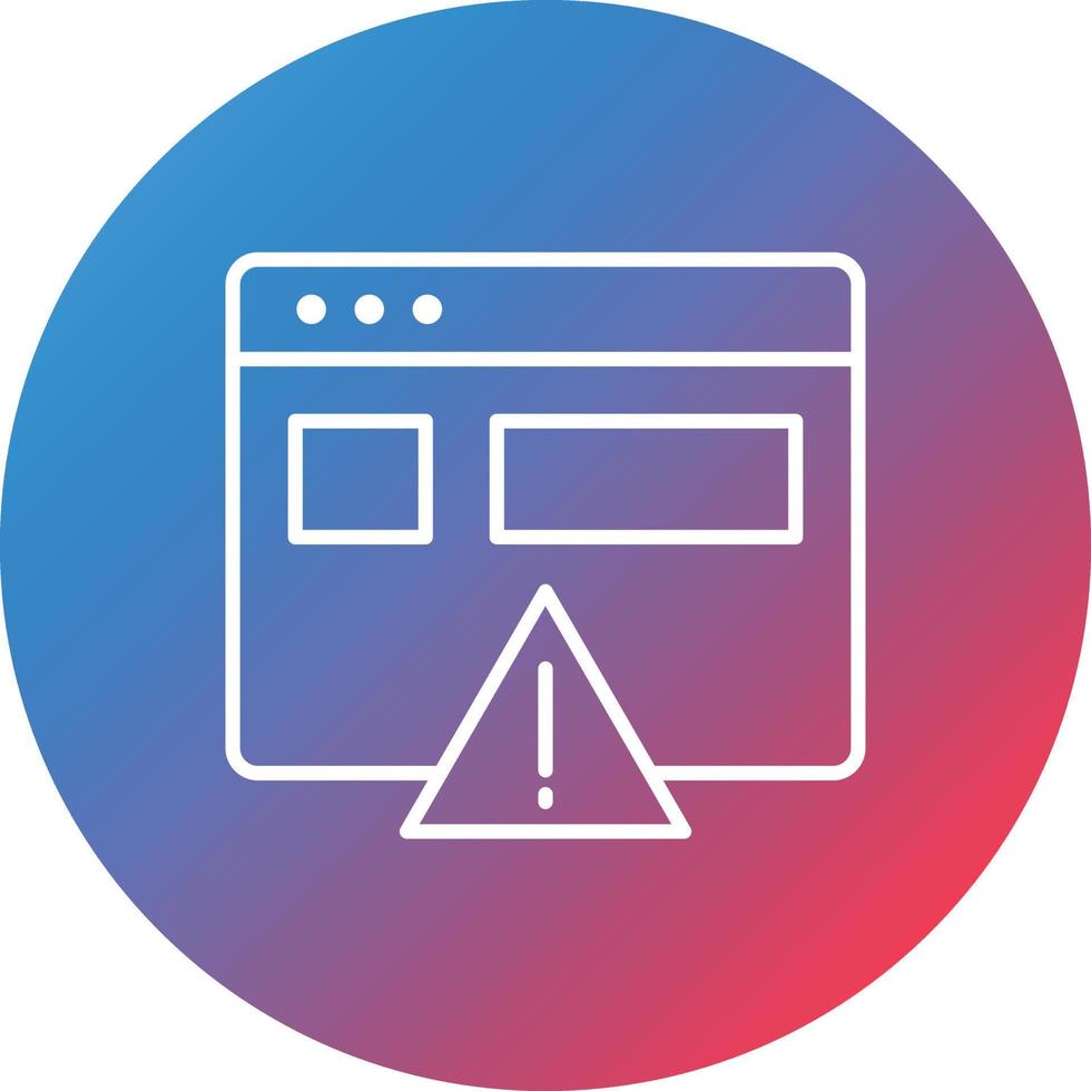 Website Error Line Gradient Circle Background Icon vector