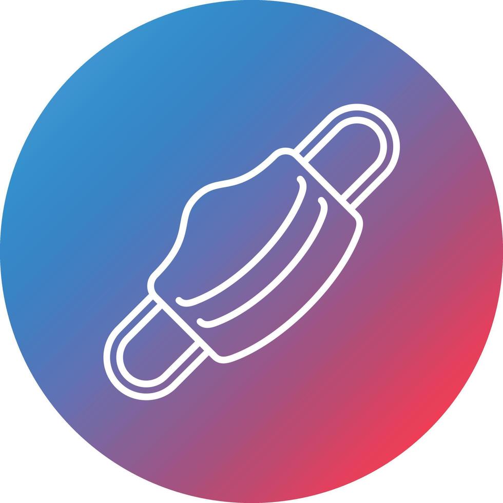 Face Mask Line Gradient Circle Background Icon vector