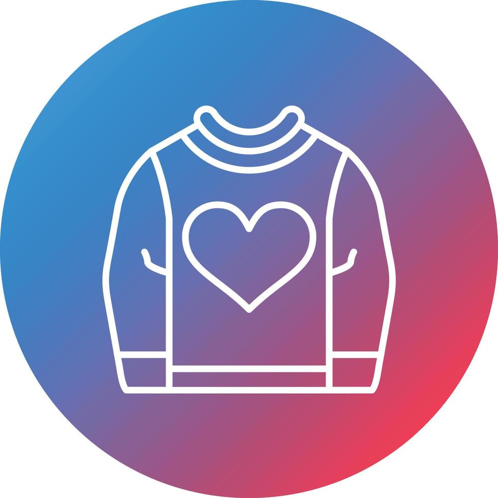 Sweatshirt Line Gradient Circle Background Icon vector