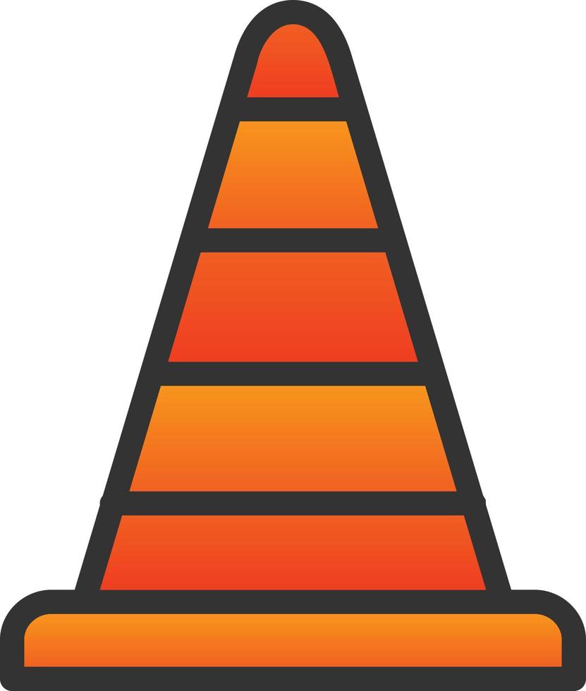 Traffic Cone Vector Icon Design