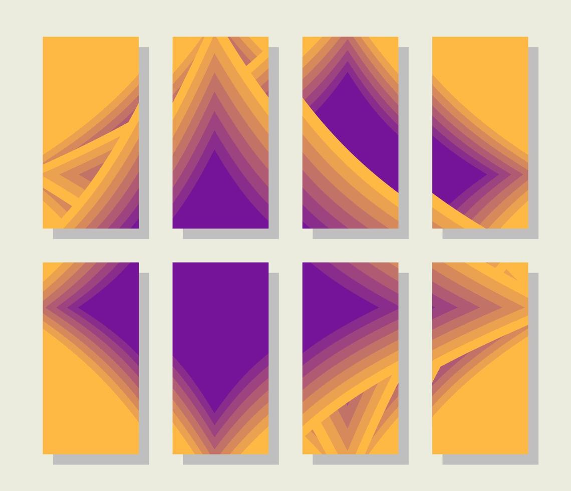 conjunto de antecedentes abstractos con forma y línea de colores amarillos para el diseño de publicaciones en redes sociales, anuncios. vector