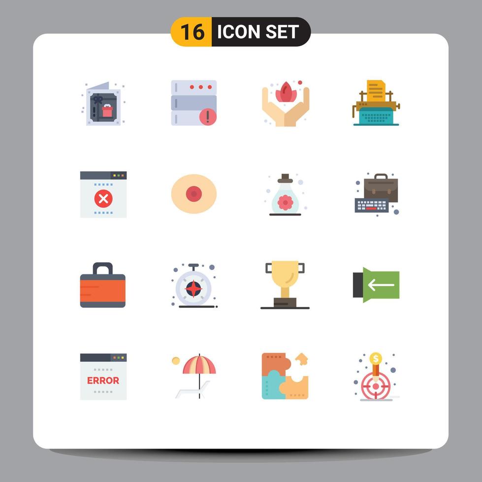 16 Creative Icons Modern Signs and Symbols of anatomy seo care error document Editable Pack of Creative Vector Design Elements