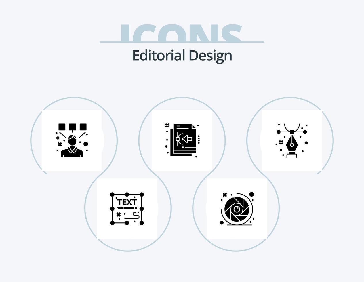 Editorial Design Glyph Icon Pack 5 Icon Design. design. vector. lens aperture. design. designer vector