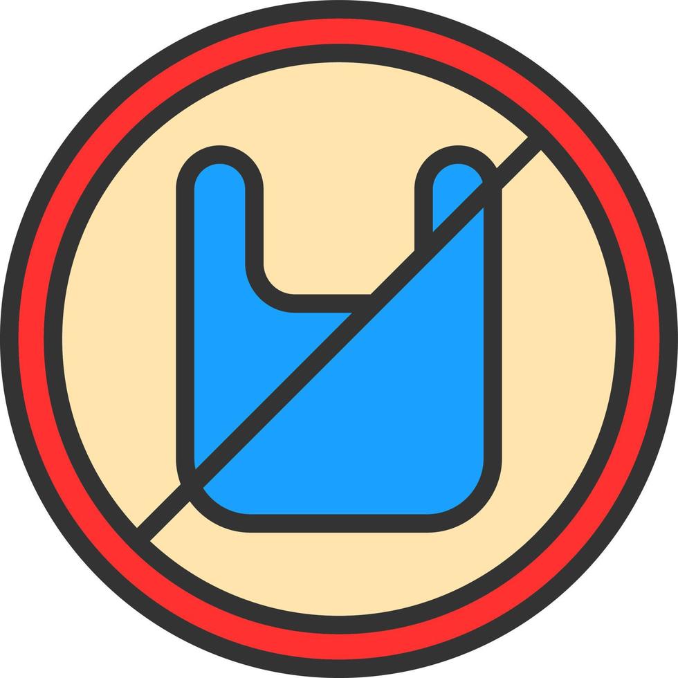 No Plastic Bags Vector Icon Design