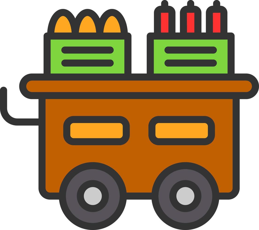 Food Cart Vector Icon Design