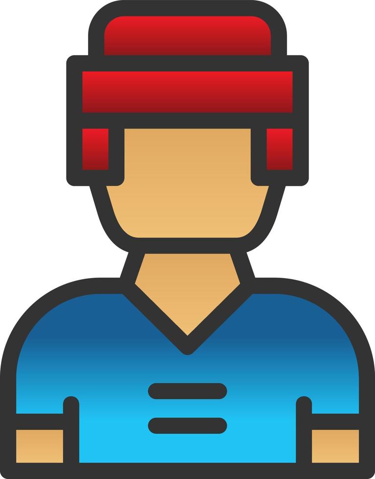 Hockey Player Man Vector Icon Design