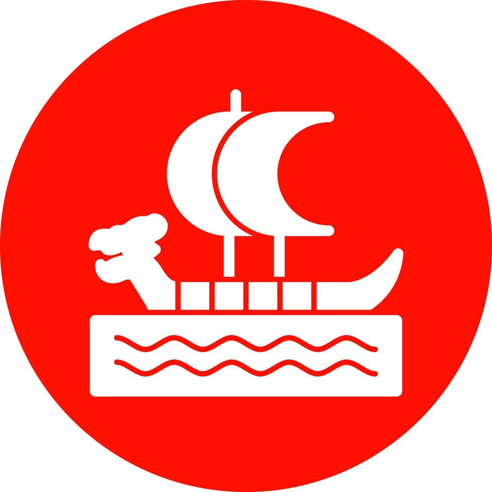 Viking Ship Vector Icon Design