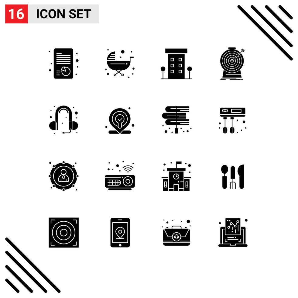 Stock Vector Icon Pack of 16 Line Signs and Symbols for target focus trolley aim shops Editable Vector Design Elements