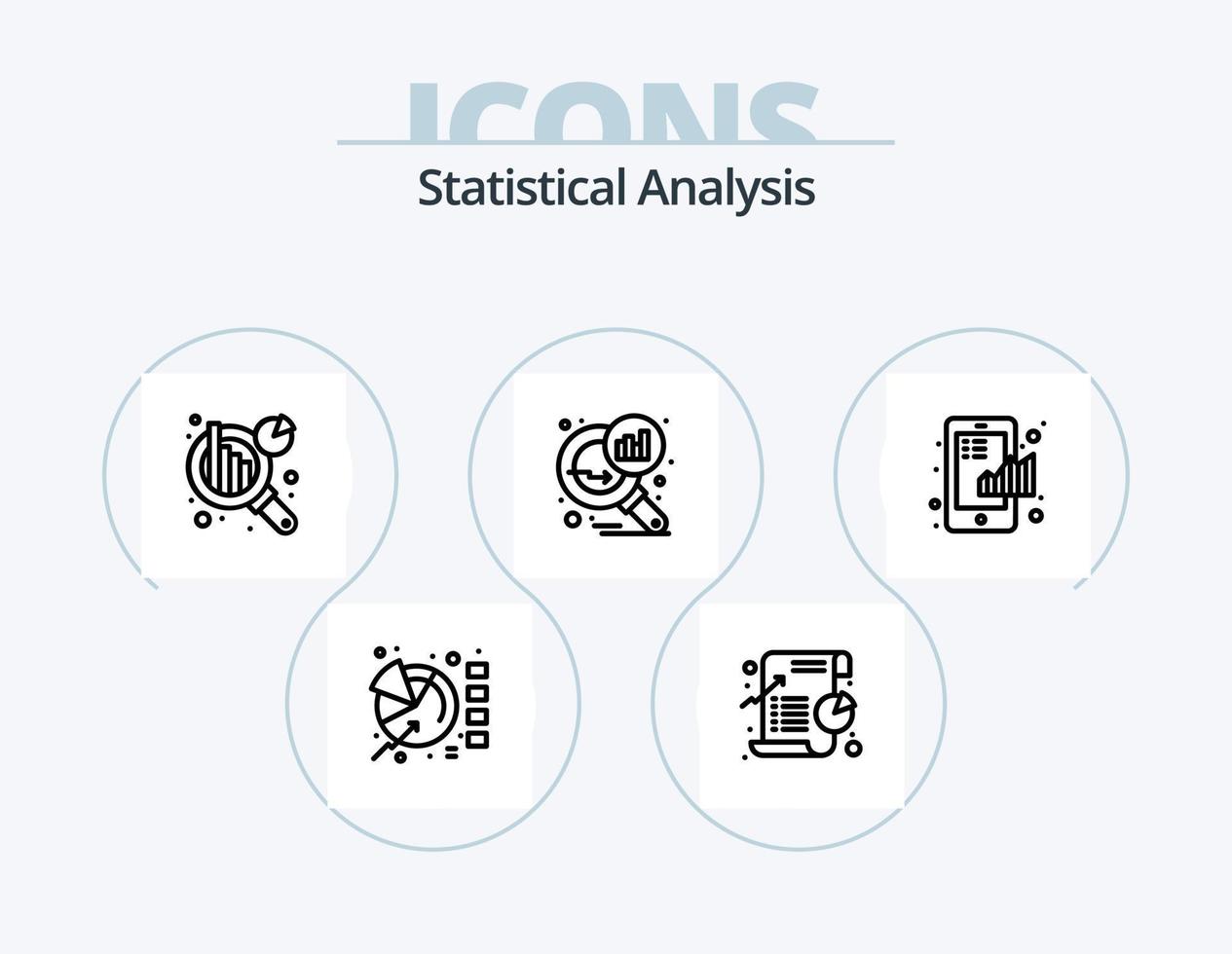 Statistical Analysis Line Icon Pack 5 Icon Design. failure. business. person. analysis. graph vector