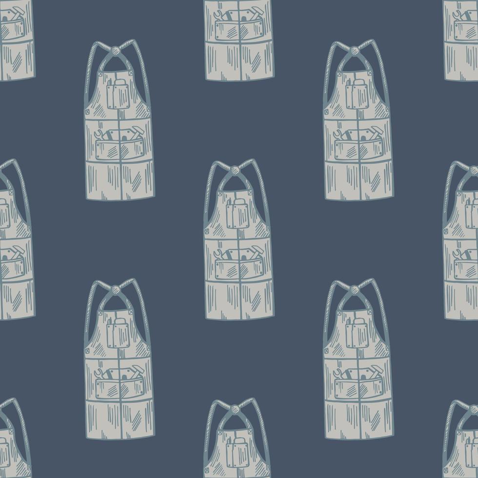Aprons engraved seamless pattern. Vintage background for kitchen in hand drawn style. Vector repeated texture for print, fabric, wrapping, wallpaper, tissue.