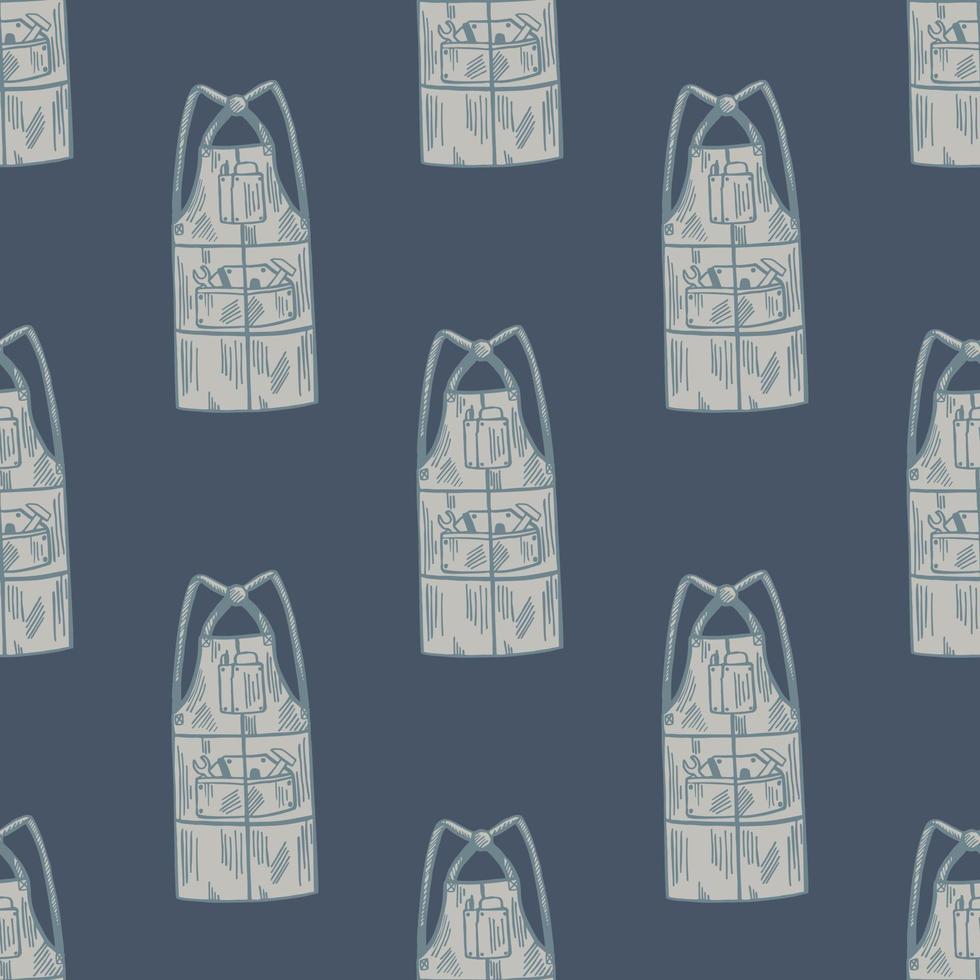 Aprons engraved seamless pattern. Vintage background for kitchen in hand drawn style. Vector repeated texture for print, fabric, wrapping, wallpaper, tissue.