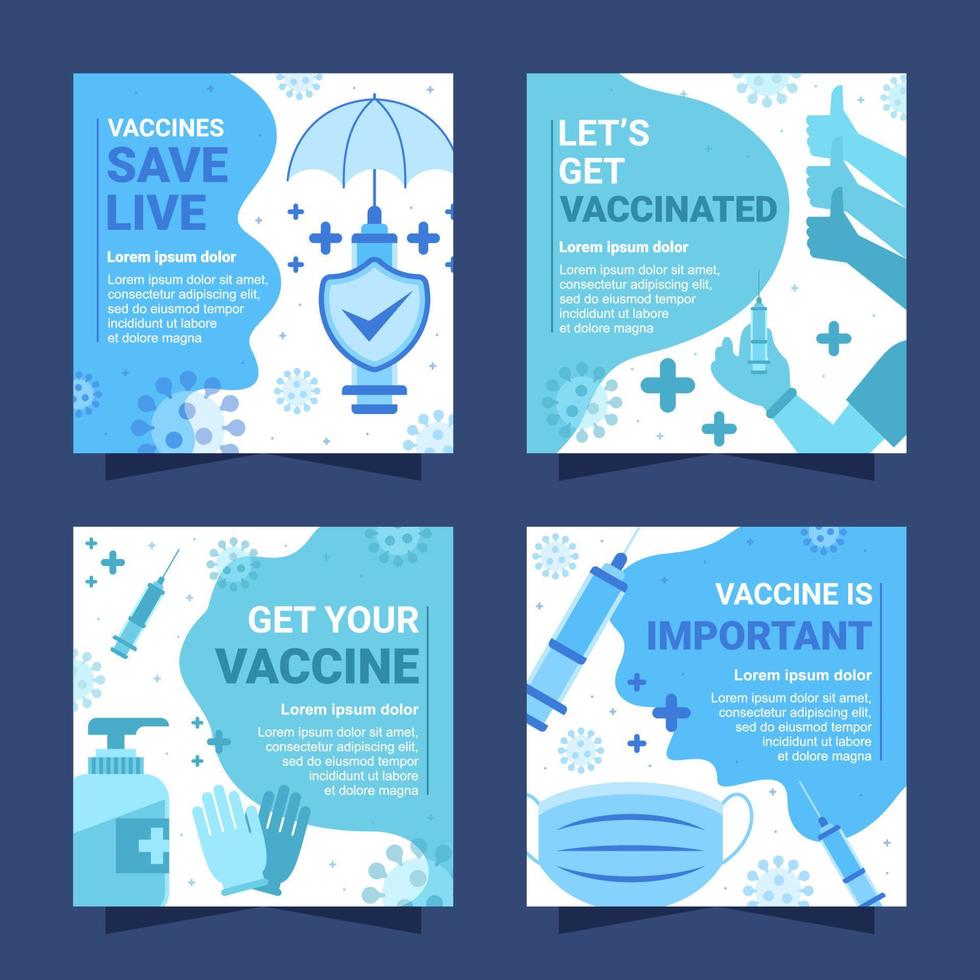 Immunization Social Media Templates vector