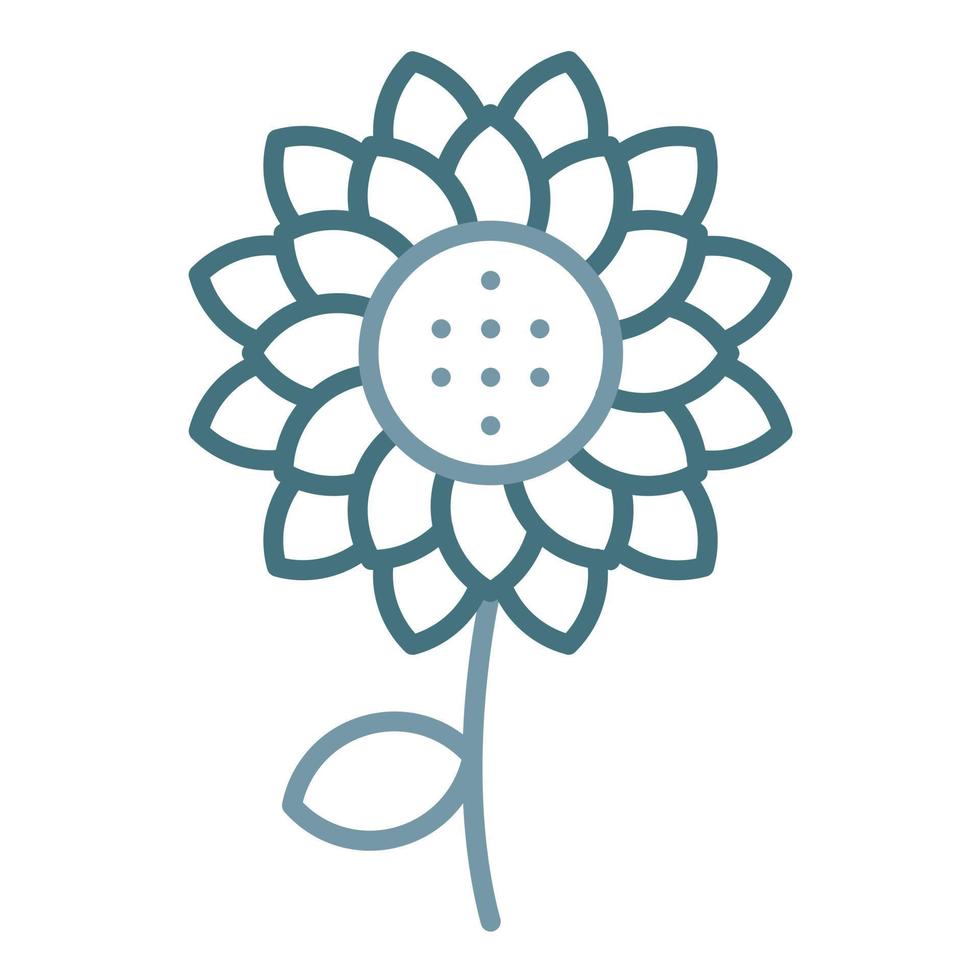 Sunflower Line Two Color Icon vector