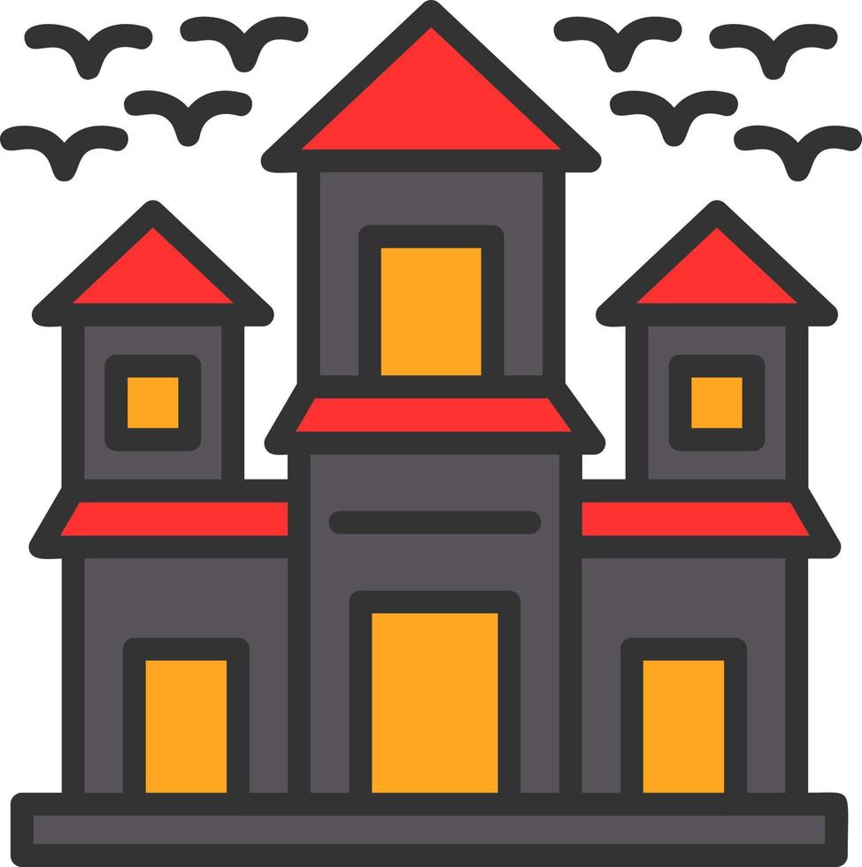 Haunted House Vector Icon Design