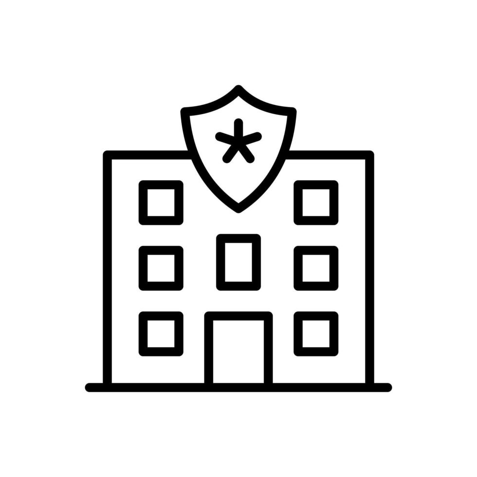police station building icon flat line style vector for graphic and web design