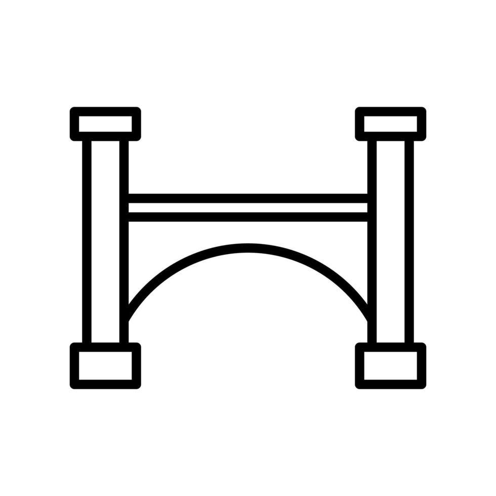 bridge building icon flat line style vector for graphic and web design