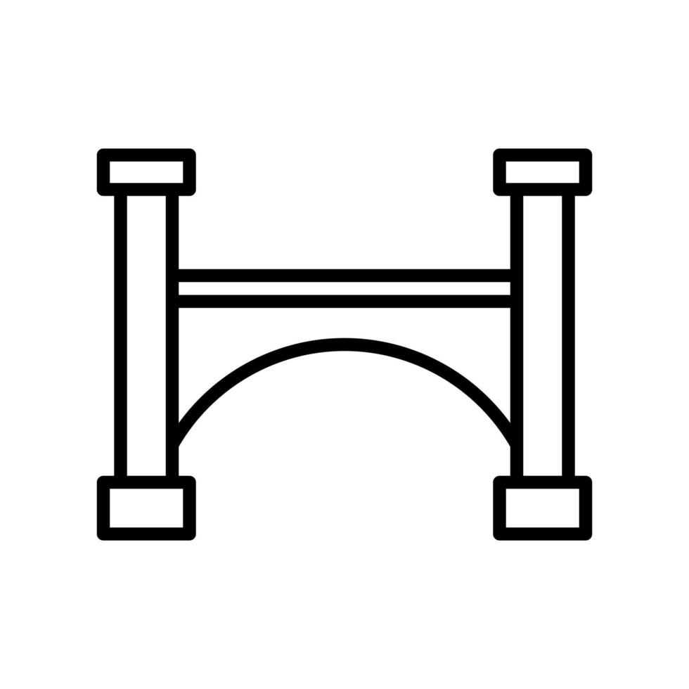 vector de estilo de línea plana de icono de construcción de puente para diseño gráfico y web