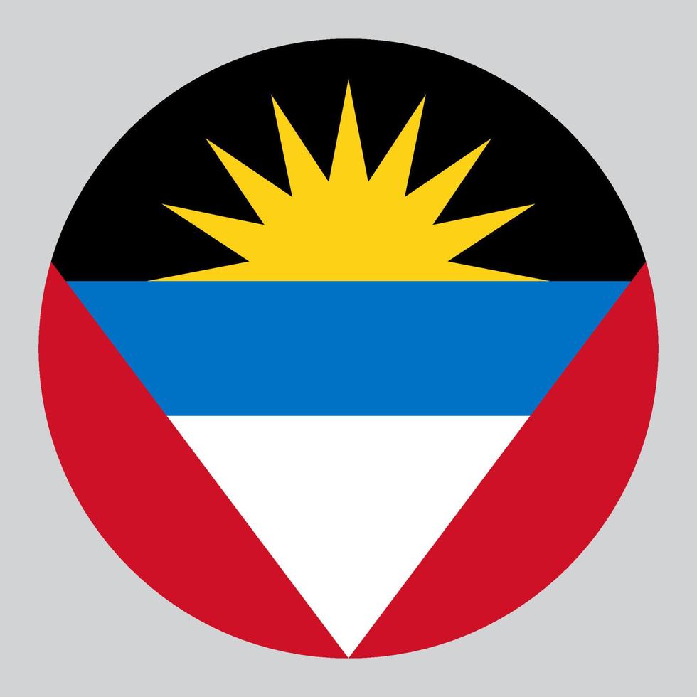 flat circle shaped Illustration of Antigua and Barbuda flag vector