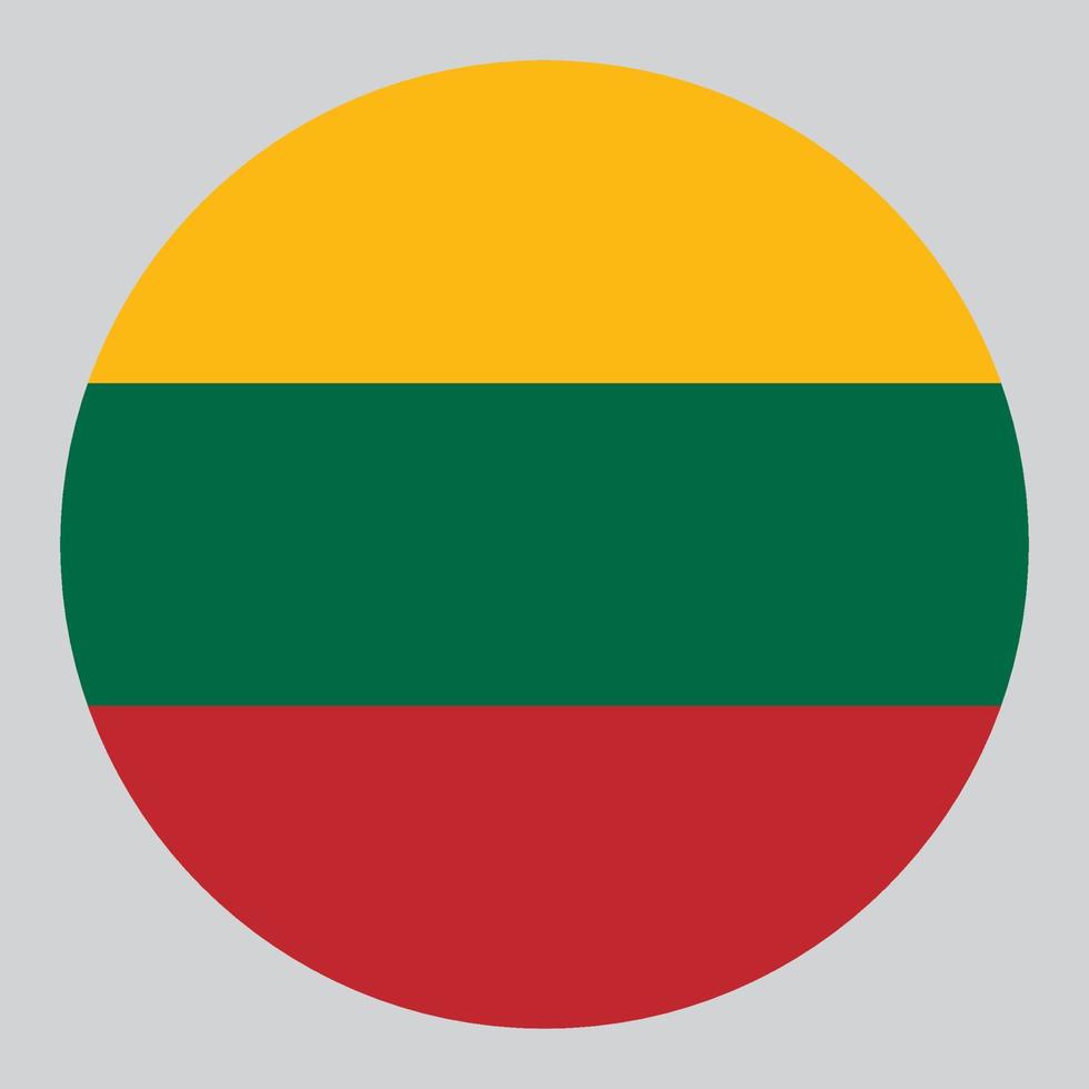 flat circle shaped Illustration of Lithuania flag vector