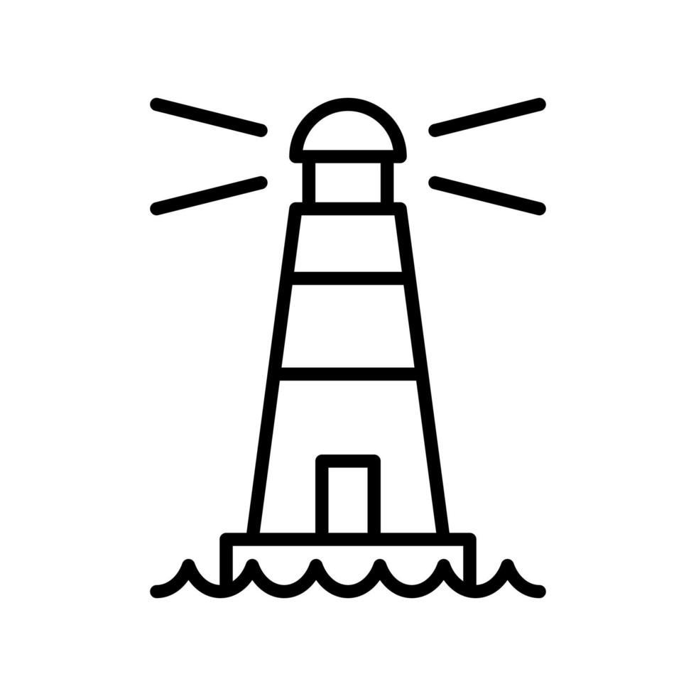 lighthouse building icon flat line style vector for graphic and web design