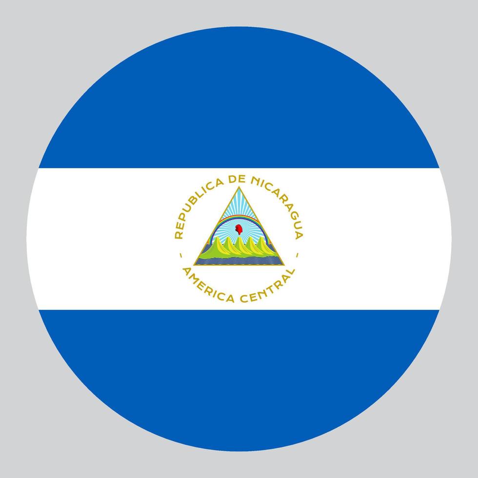 flat circle shaped Illustration of Nicaragua flag vector