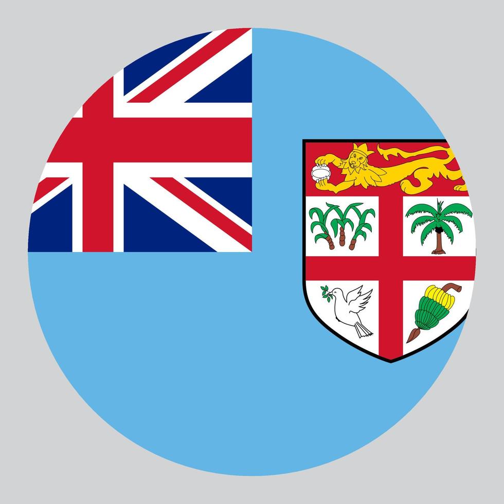 flat circle shaped Illustration of Fiji flag vector