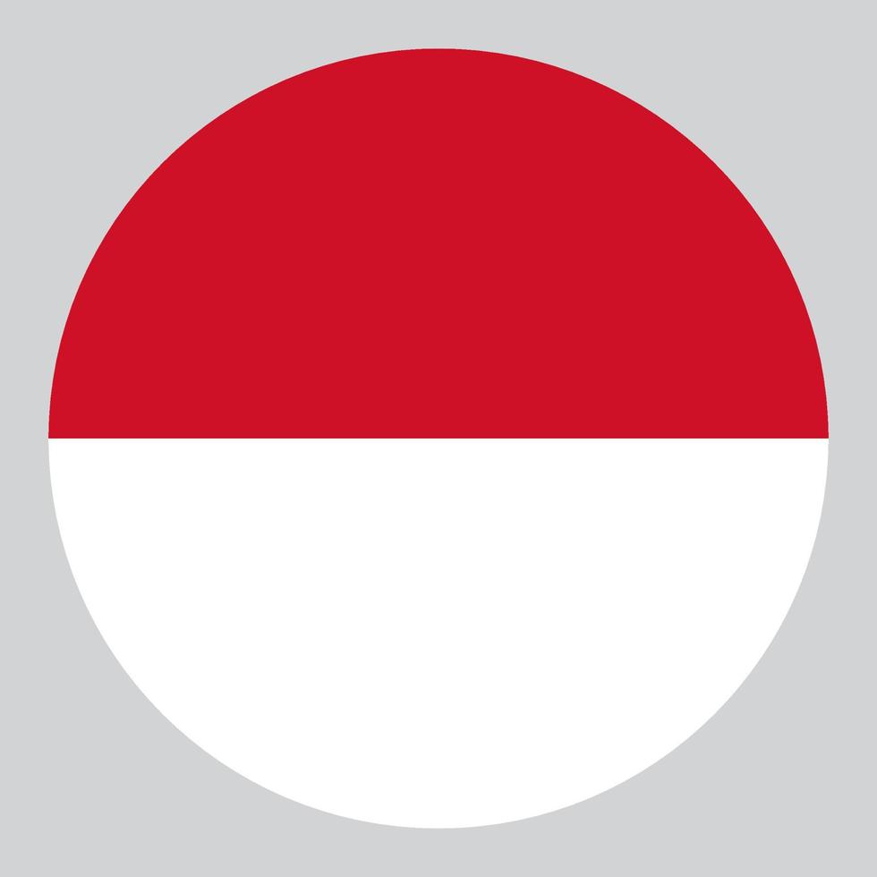 flat circle shaped Illustration of Monaco flag vector
