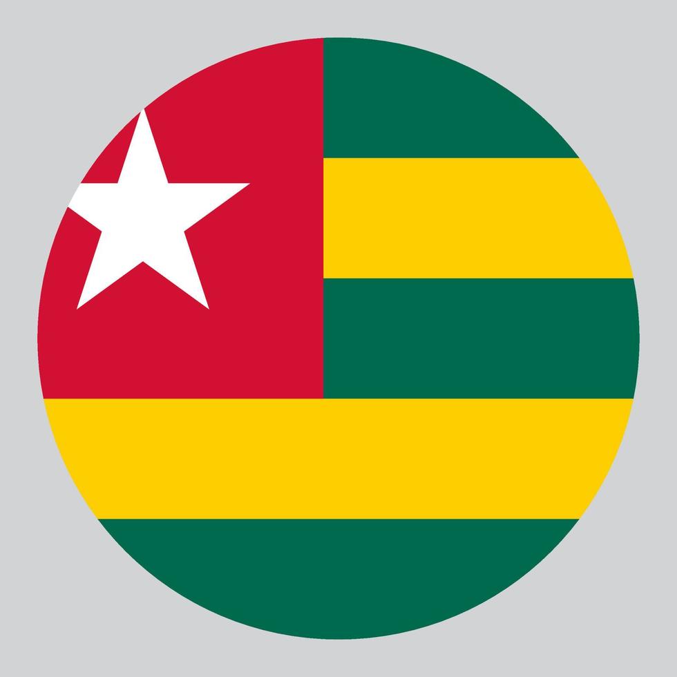 flat circle shaped Illustration of Togo flag vector