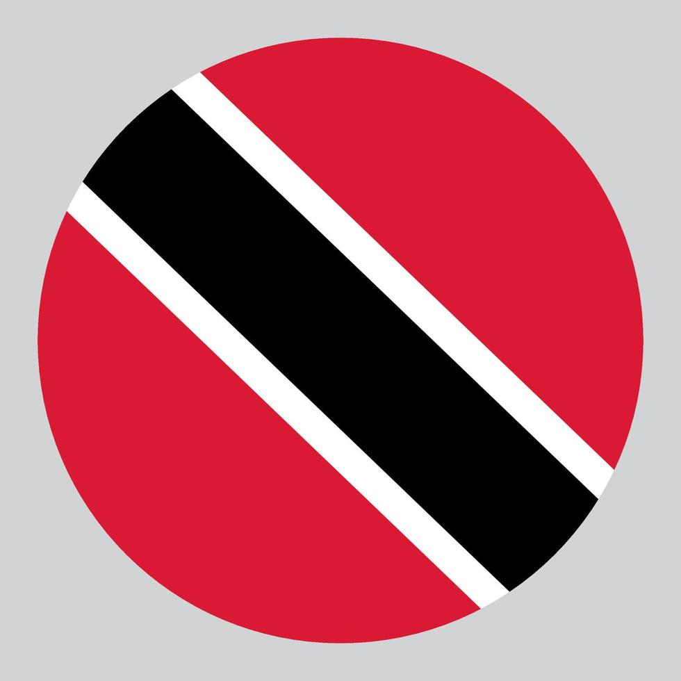 flat circle shaped Illustration of Trinidad and Tobago flag vector