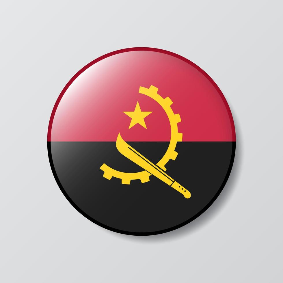 glossy button circle shaped Illustration of angola flag vector