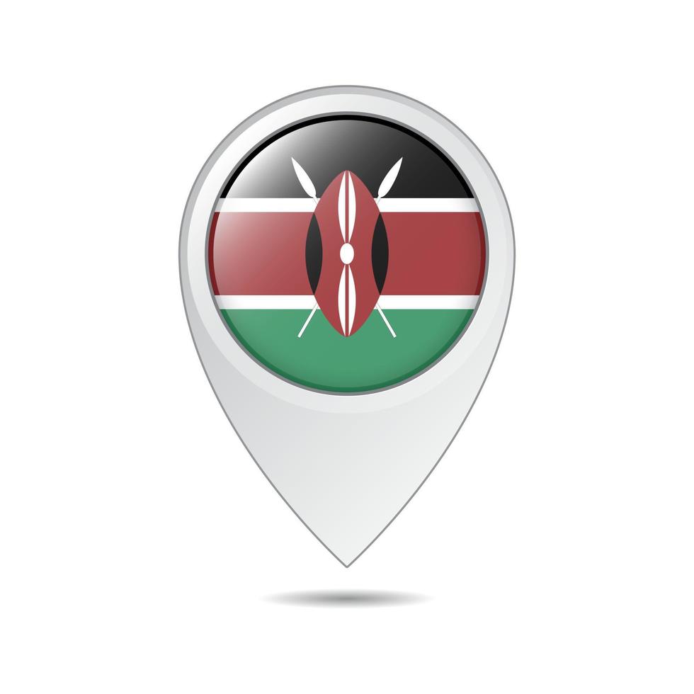 map location tag of Kenya flag vector