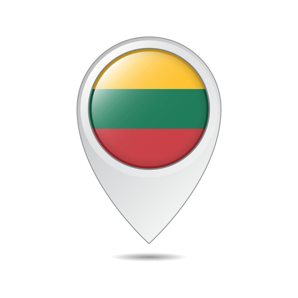 map location tag of Lithuania flag vector