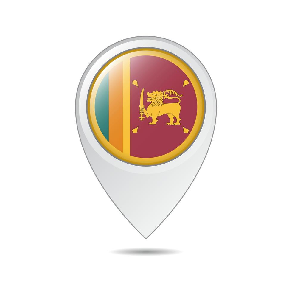 map location tag of Sri Lanka flag vector