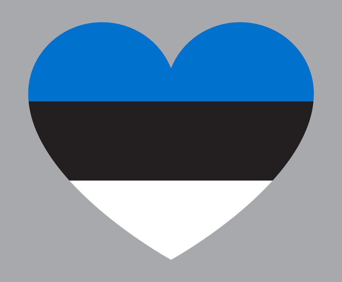 flat heart shaped Illustration of Estonia flag vector