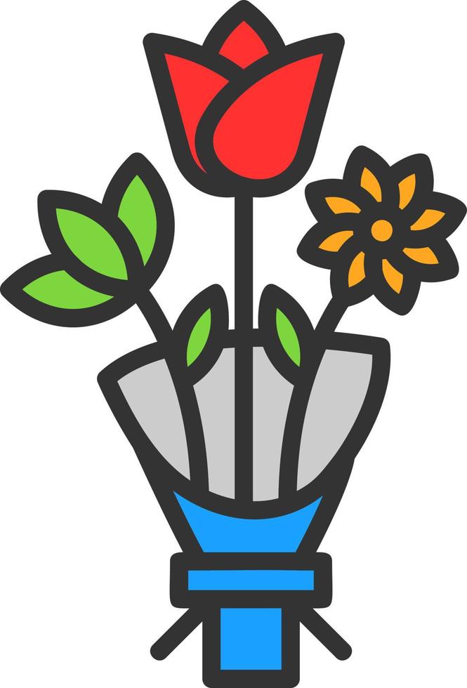 Flower Bouquet Vector Icon Design