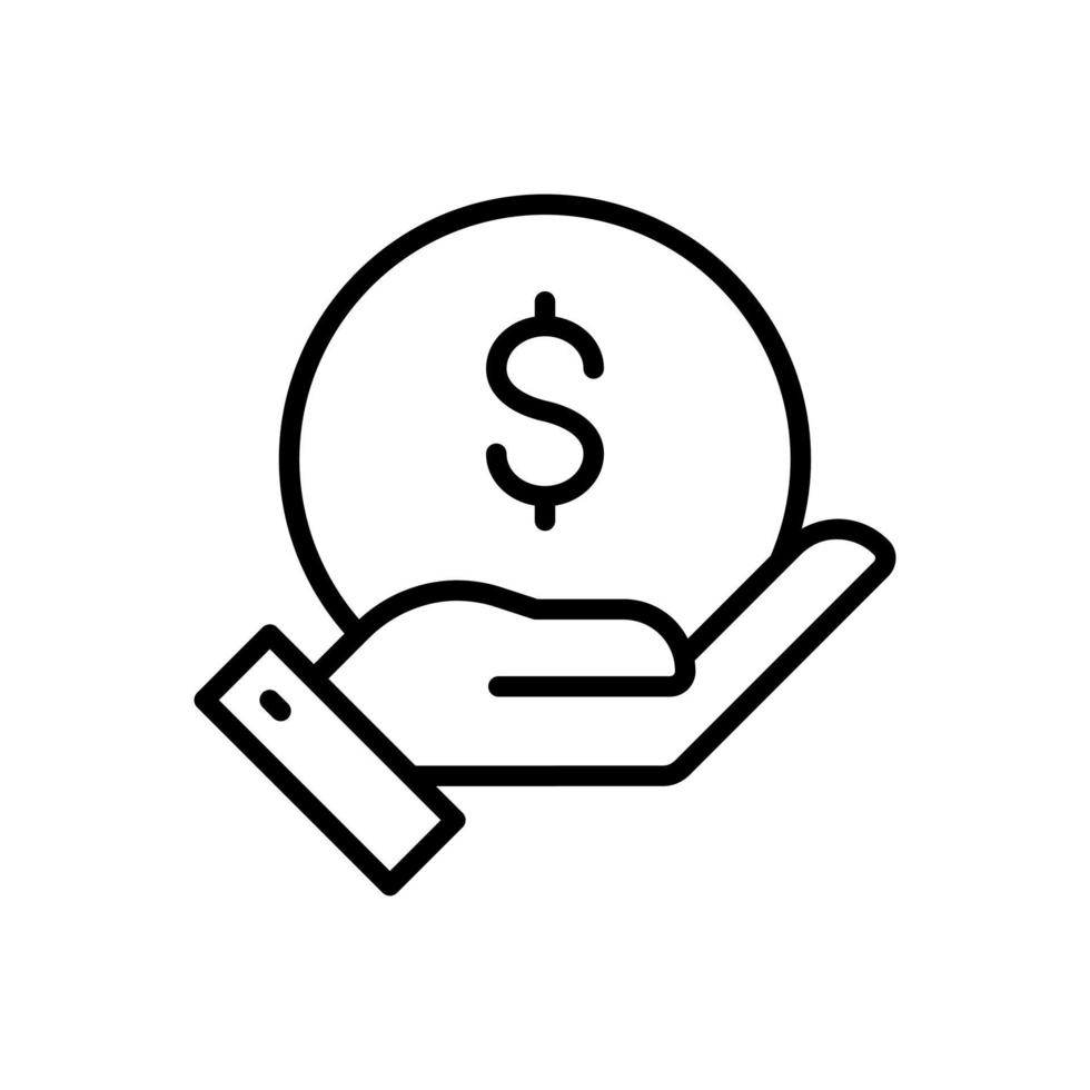 compensation business icon flat line style vector for graphic and web design