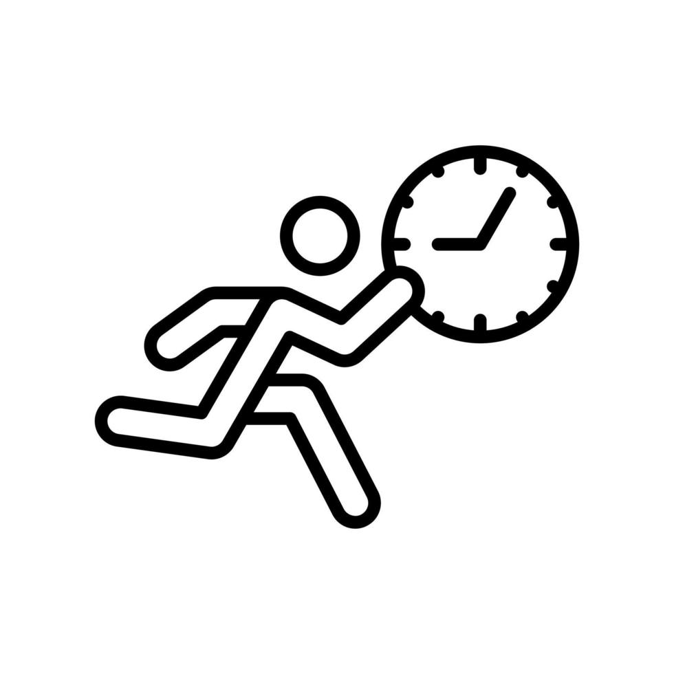 running late business icon flat line style vector for graphic and web design