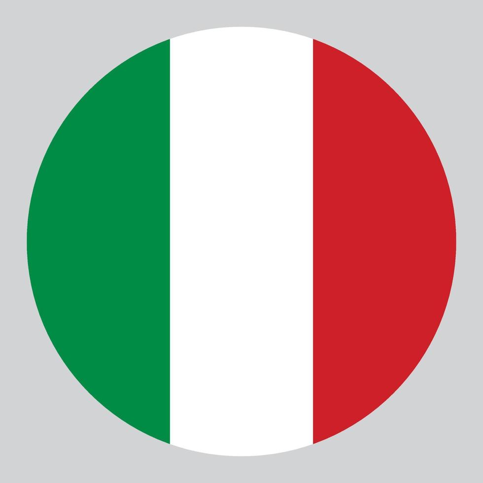flat circle shaped Illustration of Italy flag vector