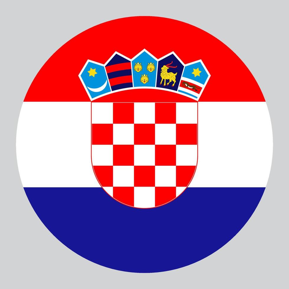 flat circle shaped Illustration of Croatia flag vector