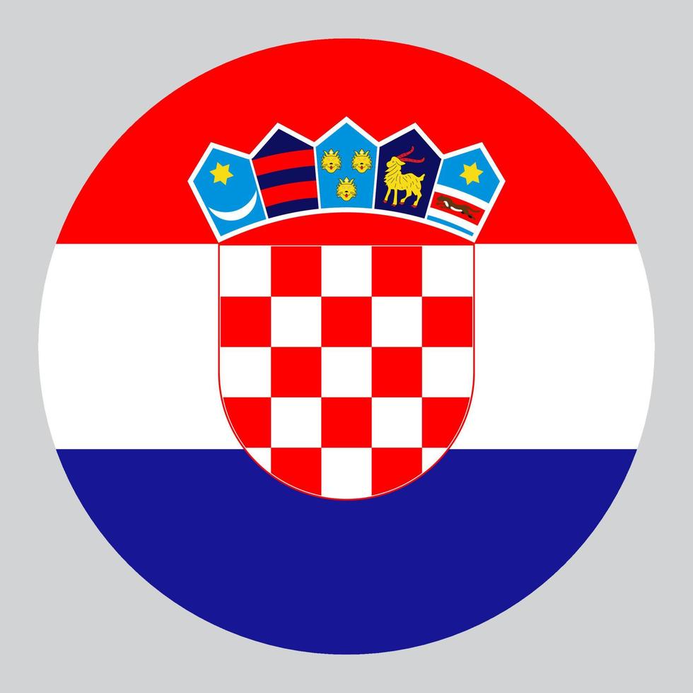 ilustración en forma de círculo plano de la bandera de croacia vector