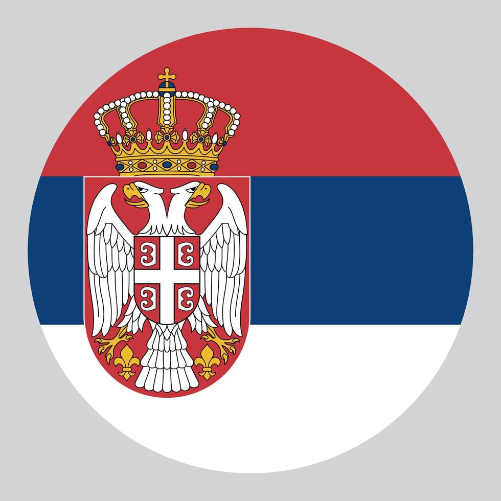 ilustración en forma de círculo plano de la bandera de serbia vector