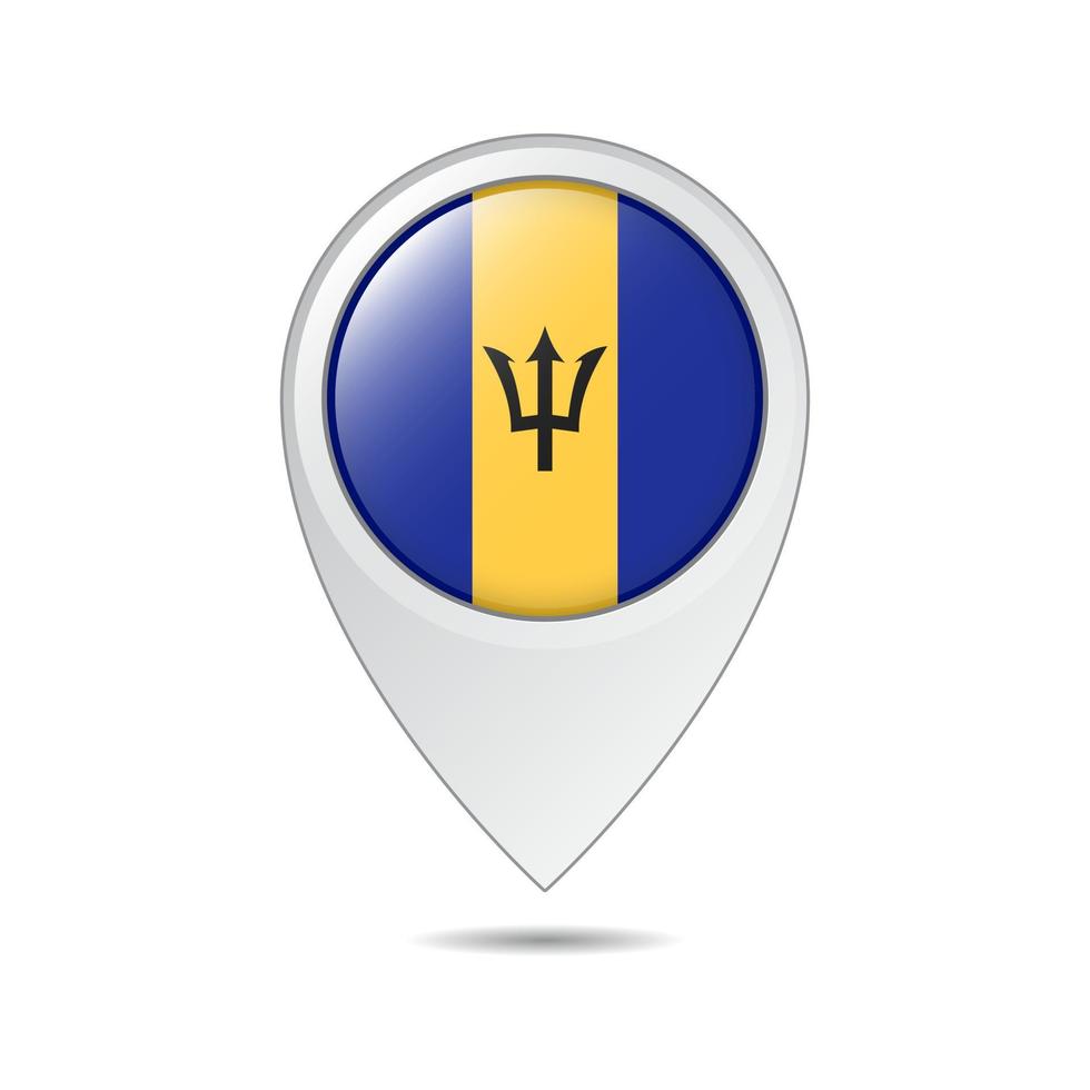 map location tag of Barbados flag vector