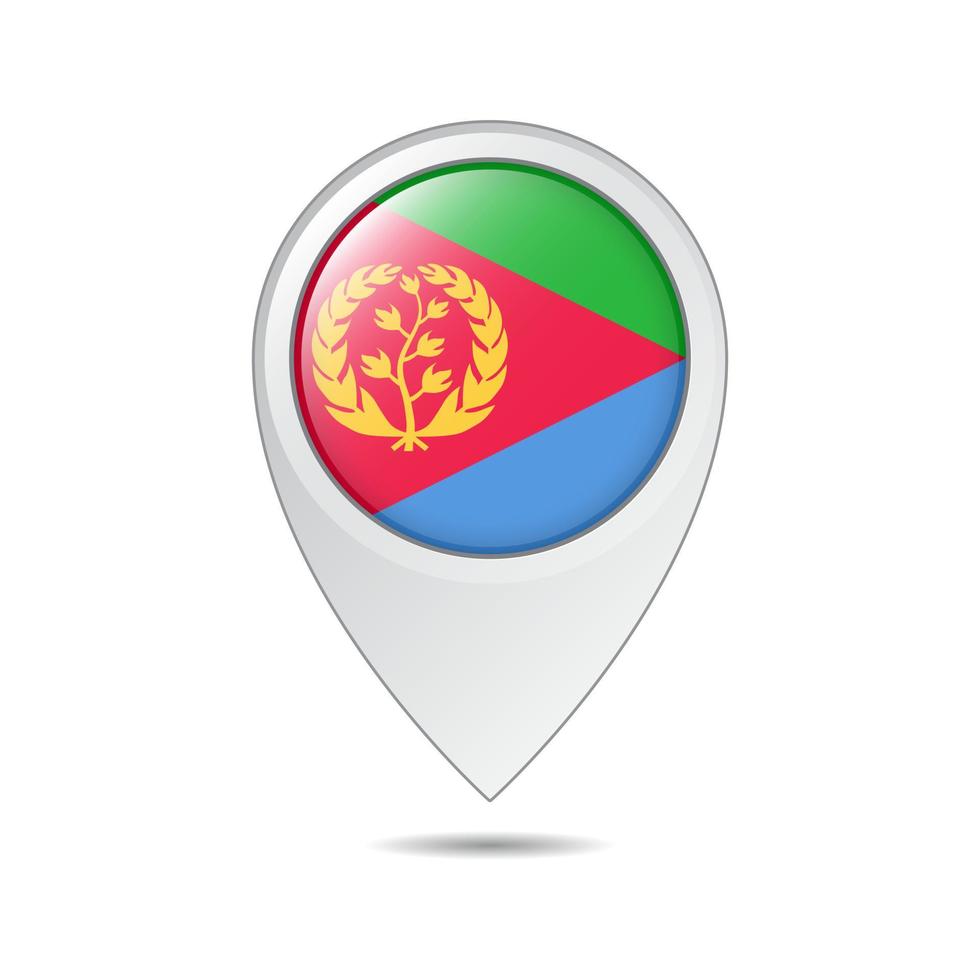 map location tag of Eritrea flag vector