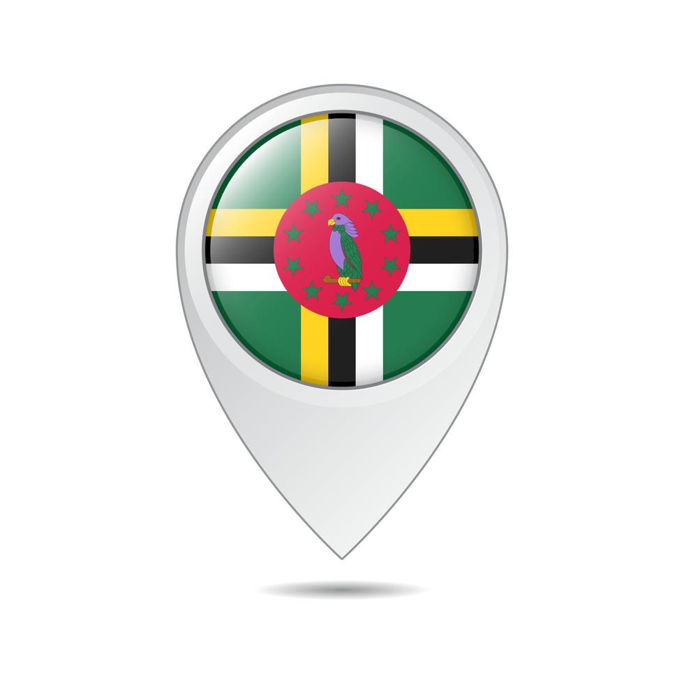 map location tag of Dominica flag vector
