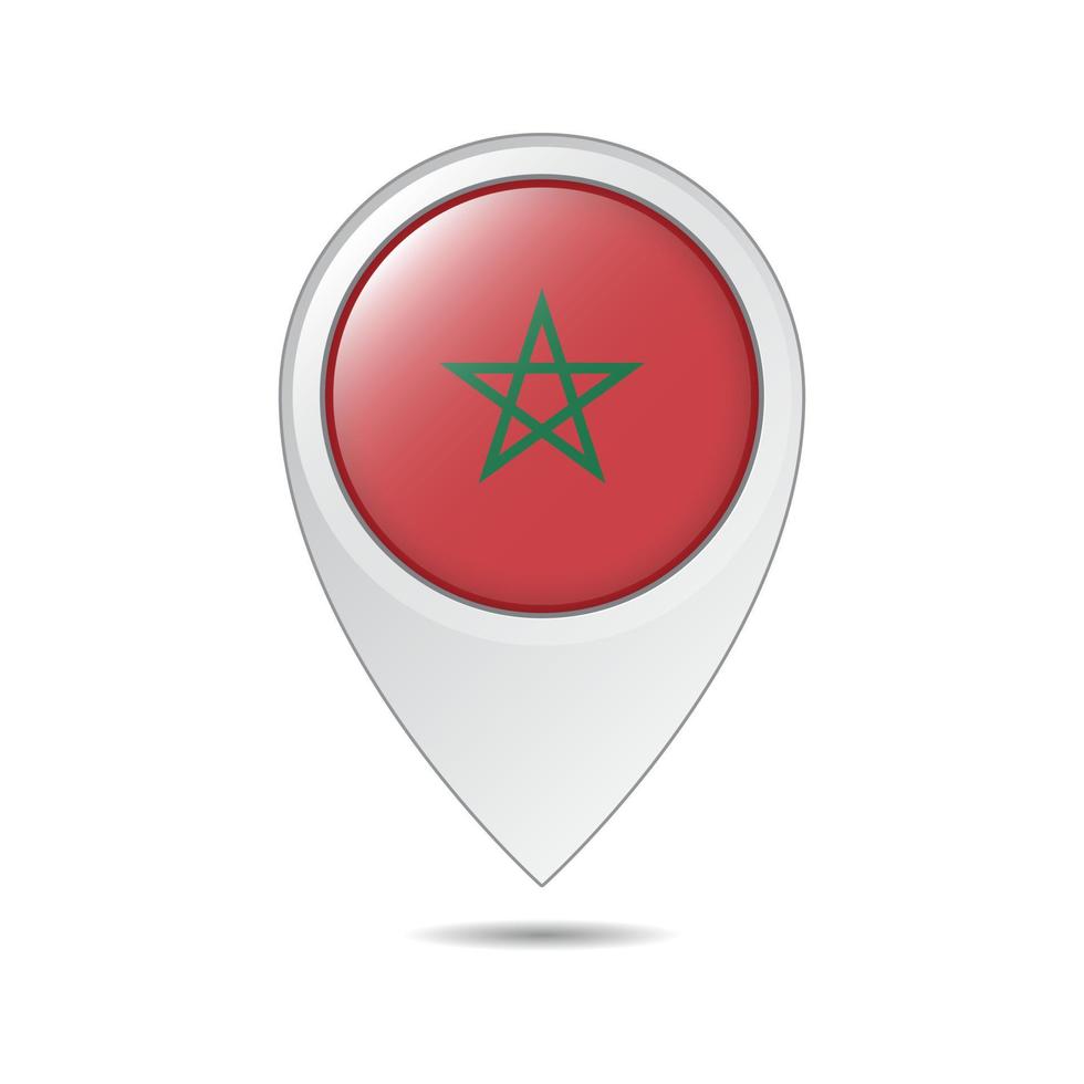 map location tag of Morocco flag vector