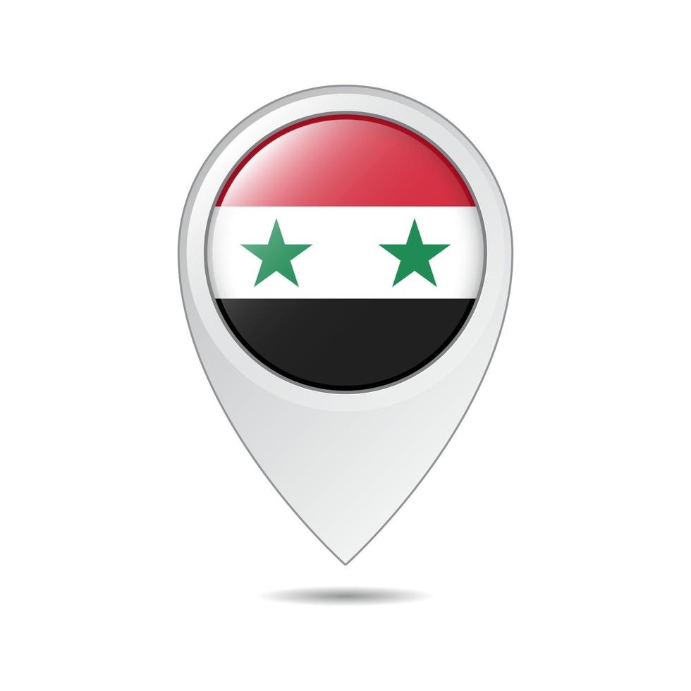 etiqueta de ubicación del mapa de la bandera siria vector