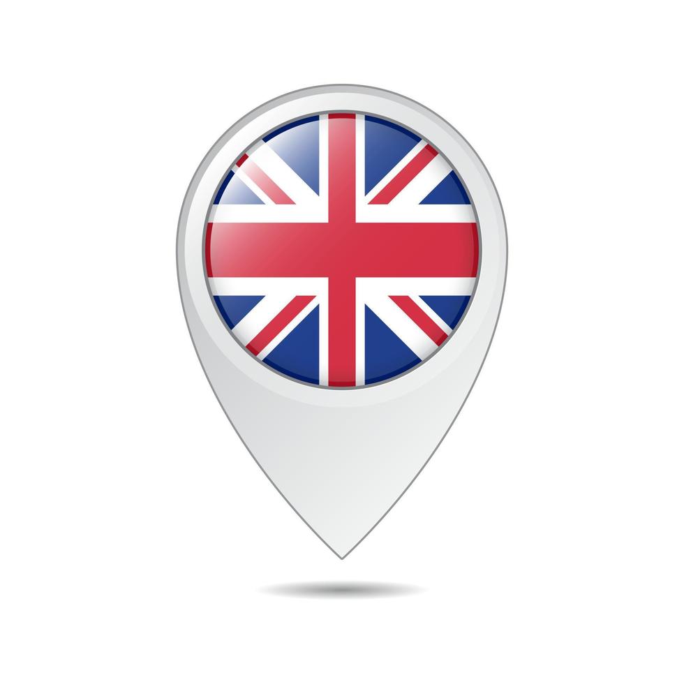 map location tag of United Kingdom flag vector