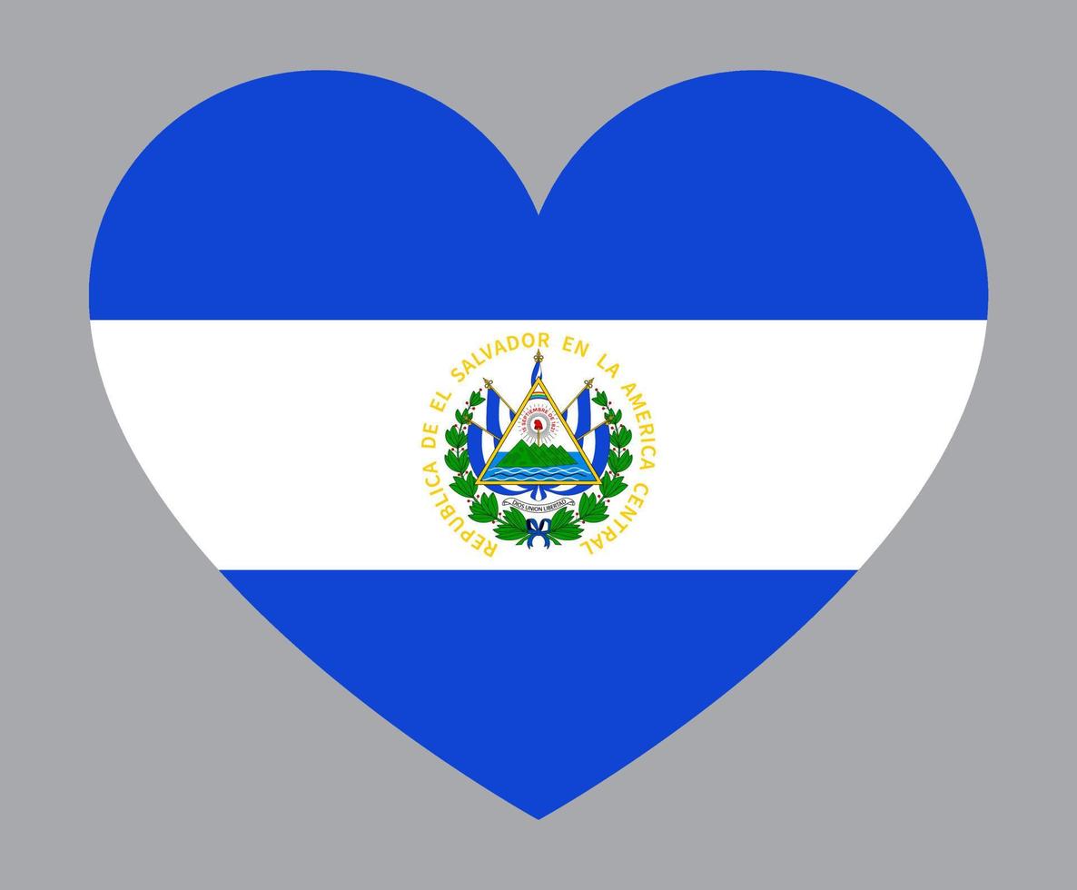 flat heart shaped Illustration of El Salvador flag vector