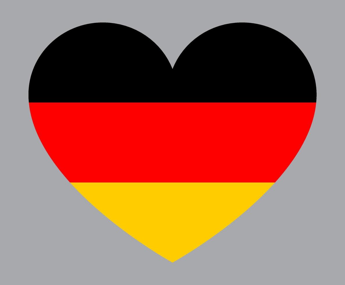 flat heart shaped Illustration of Germany flag vector